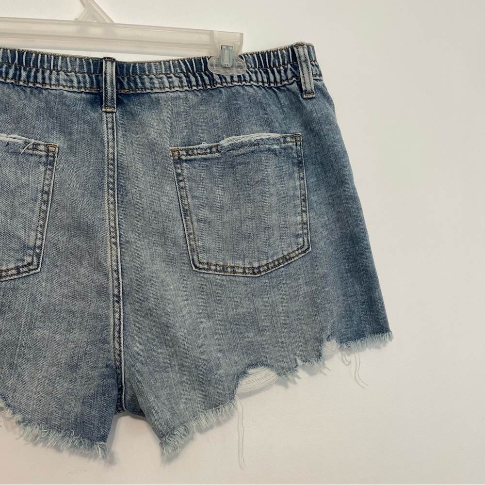 AERIE AMERICAN EAGLE Daydream Denim Short Light Wash Distressed Ripped Mid Rise? - Picture 14 of 14
